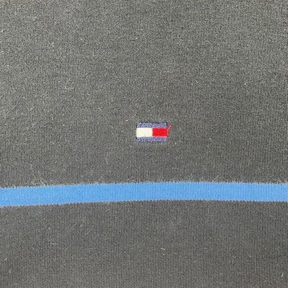 Tommy Hilfiger Polo‎ Shirt Mens Large L Black Striped Custom Fit Short Sleeve - Picture 6 of 8